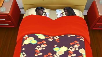 Brother And Sister Share The Same Bed Because Of The Guests And they did not resist the temptation and had sex catching by their Dad
